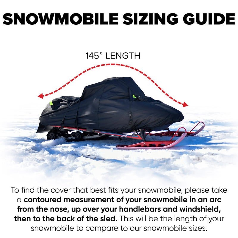 Budge Sportsman Snowmobile Cover, Waterproof & UV-Resistant Heavy-Duty Protection, Fits Snowmobiles up to 145" L x 51" W x 48" H, Black - Image 5